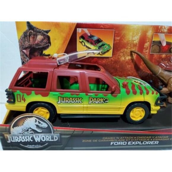 Jurassic World Jurassic Park Vehicle and Dinosaur Destruction Ford Truck Toy - Picture 4 of 6